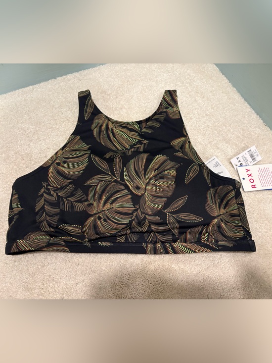 Roxy Other - NWT Roxy Black High Neck Swim Top with Scoop Back Size XL